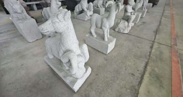 潮州芝麻白雕刻 十二生肖 异形雕刻