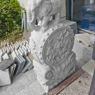 潮州芝麻白抱鼓石 庭院抱鼓石