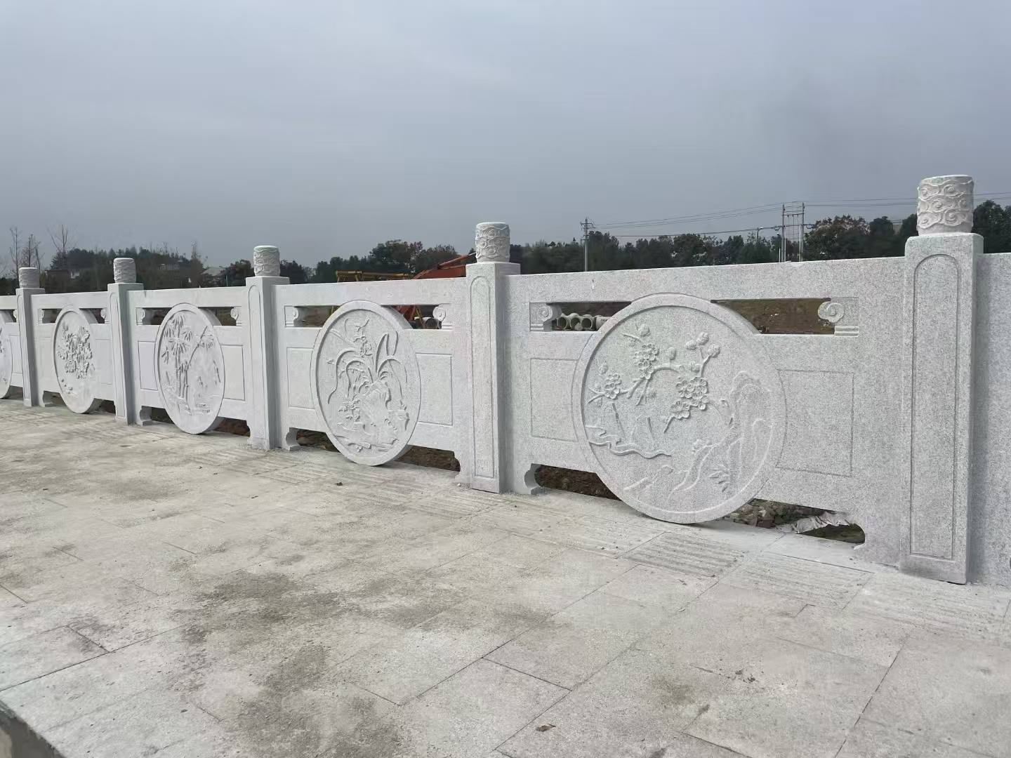 潮州芝麻白河道栏杆 石材栏杆
