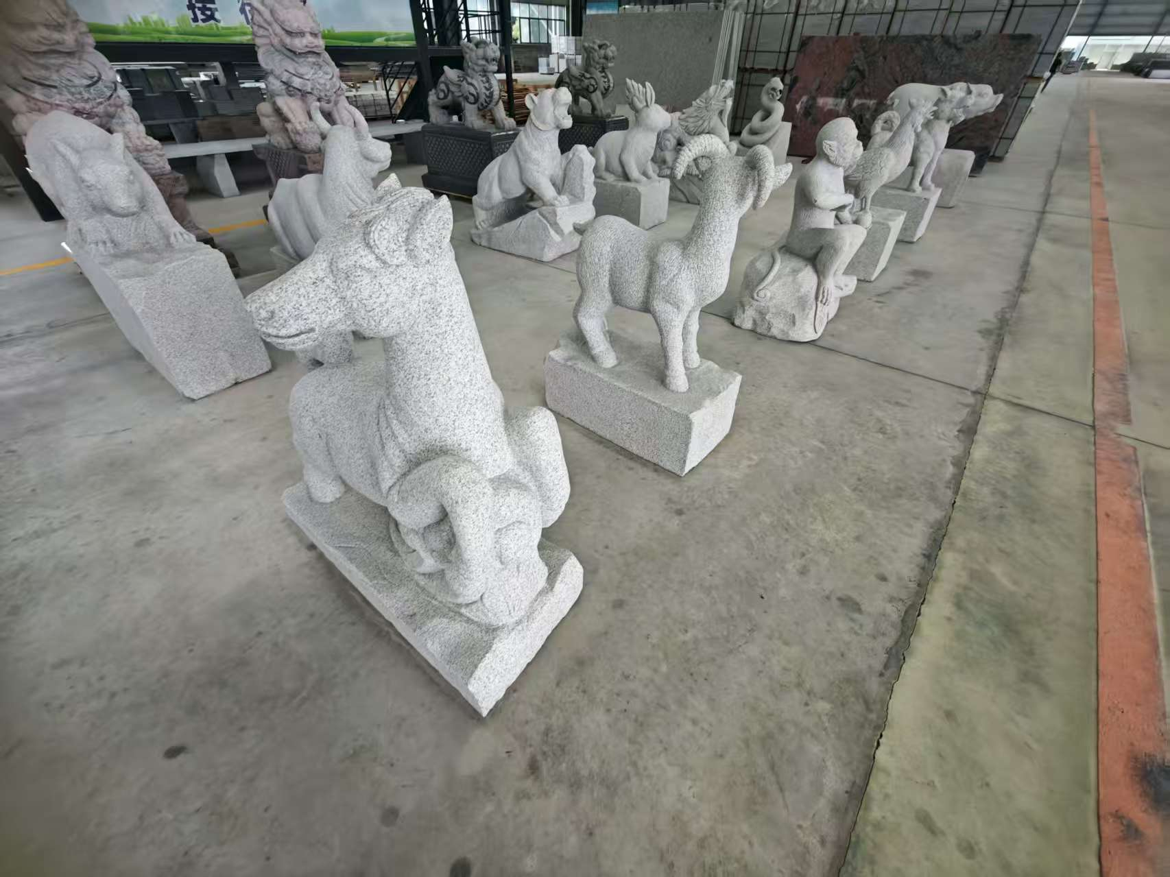 潮州芝麻白雕刻 十二生肖 异形雕刻